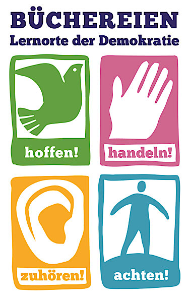 Motiv „Büchereien als Lernorte der Demokratie“ Motiv „Büchereien als Lernorte der Demokratie“